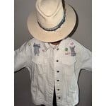 Kim Wyly Hand Painted White Denim Shirt - Medium Oversized