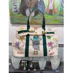 Kim Wyly Hand Painted Canvas Birkin Green