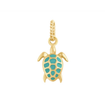 Gigi Clozeau Turquoise Green Turtle Pendant, 18k & Resin
