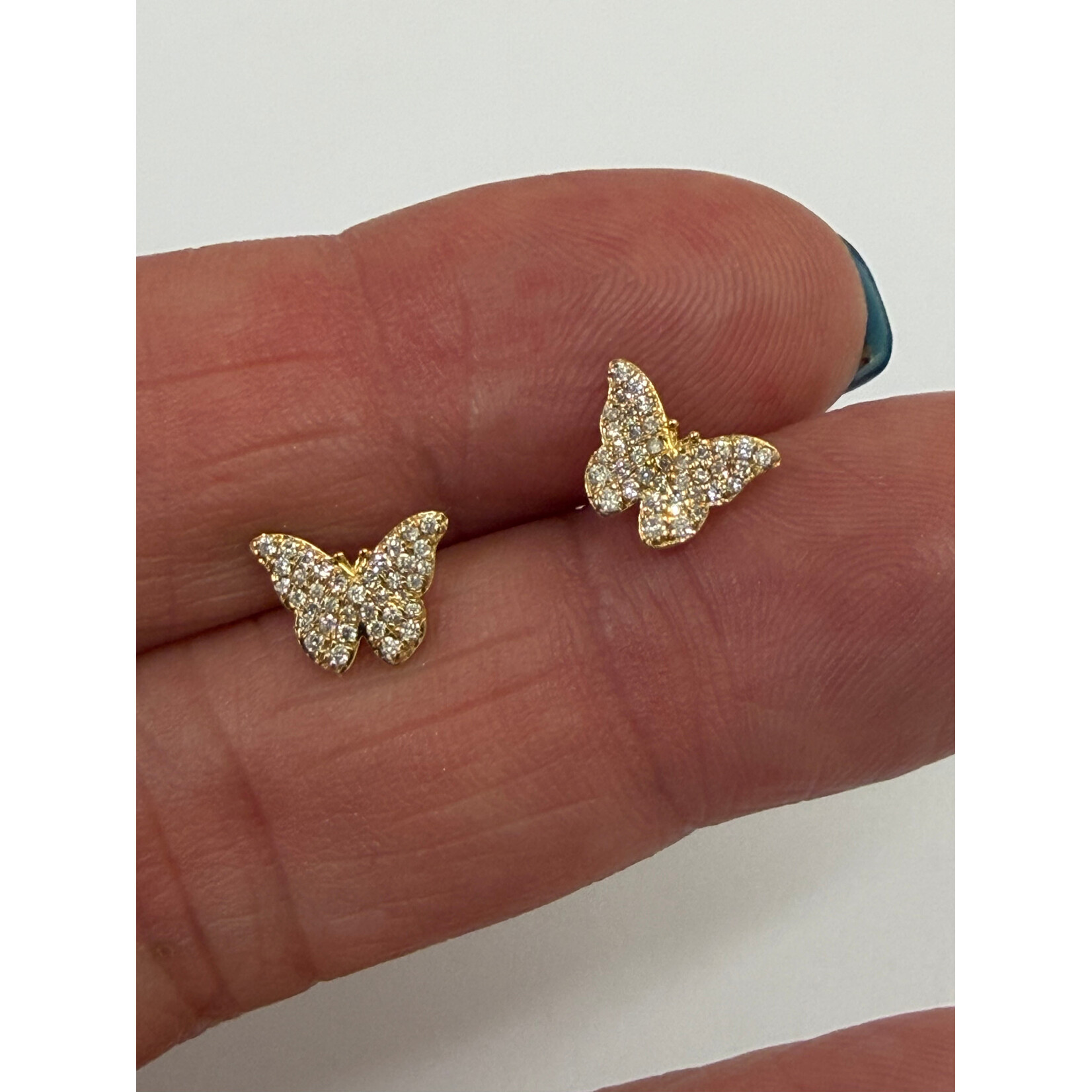 Andi Alyse 18K YG Mini Butterfly Diamond (.20ct) Studs (1.35gr)