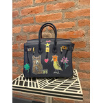 Kim Wyly Hand Painted Navy Leather Birkin