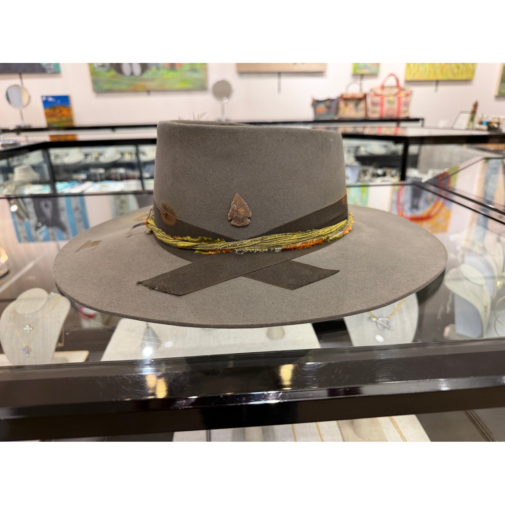 Demented Hat Co. Totally Twisted Grey Stetson, Size 71/8