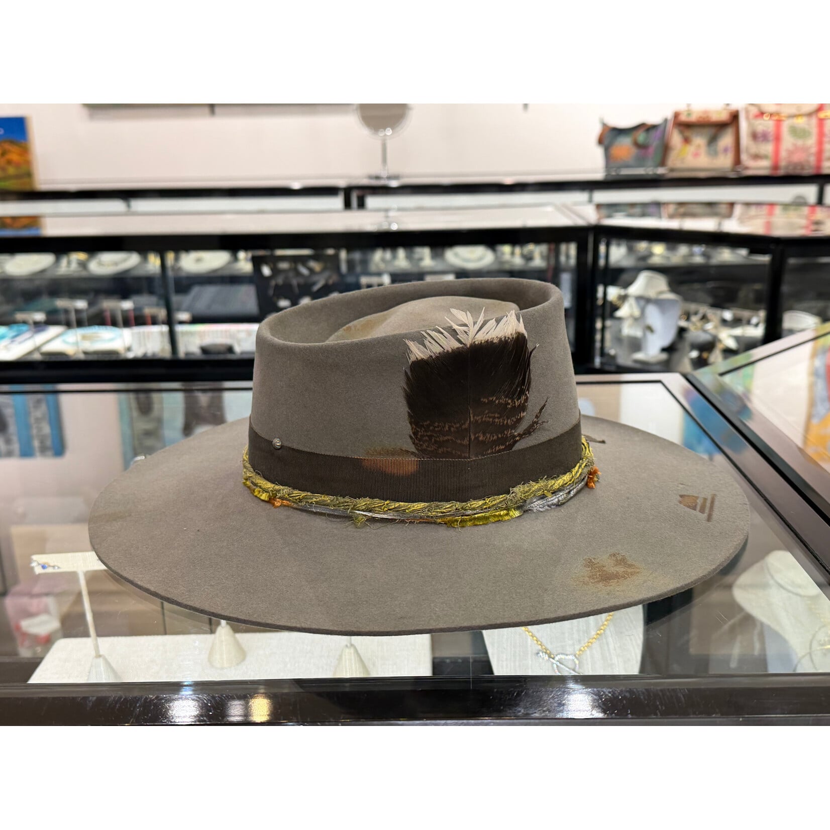 Demented Hat Co. Totally Twisted Grey Stetson, Size 71/8