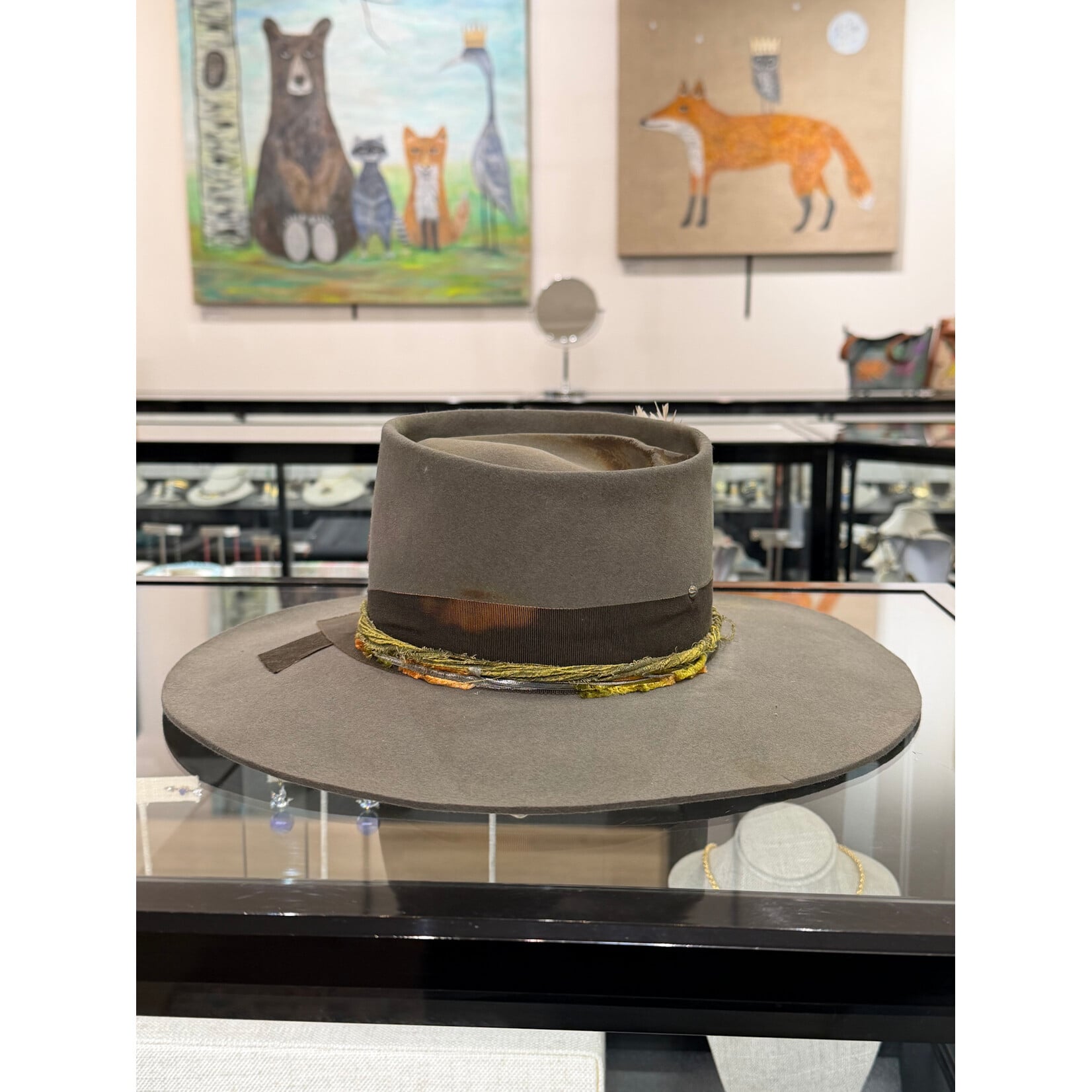 Demented Hat Co. Totally Twisted Grey Stetson, Size 71/8
