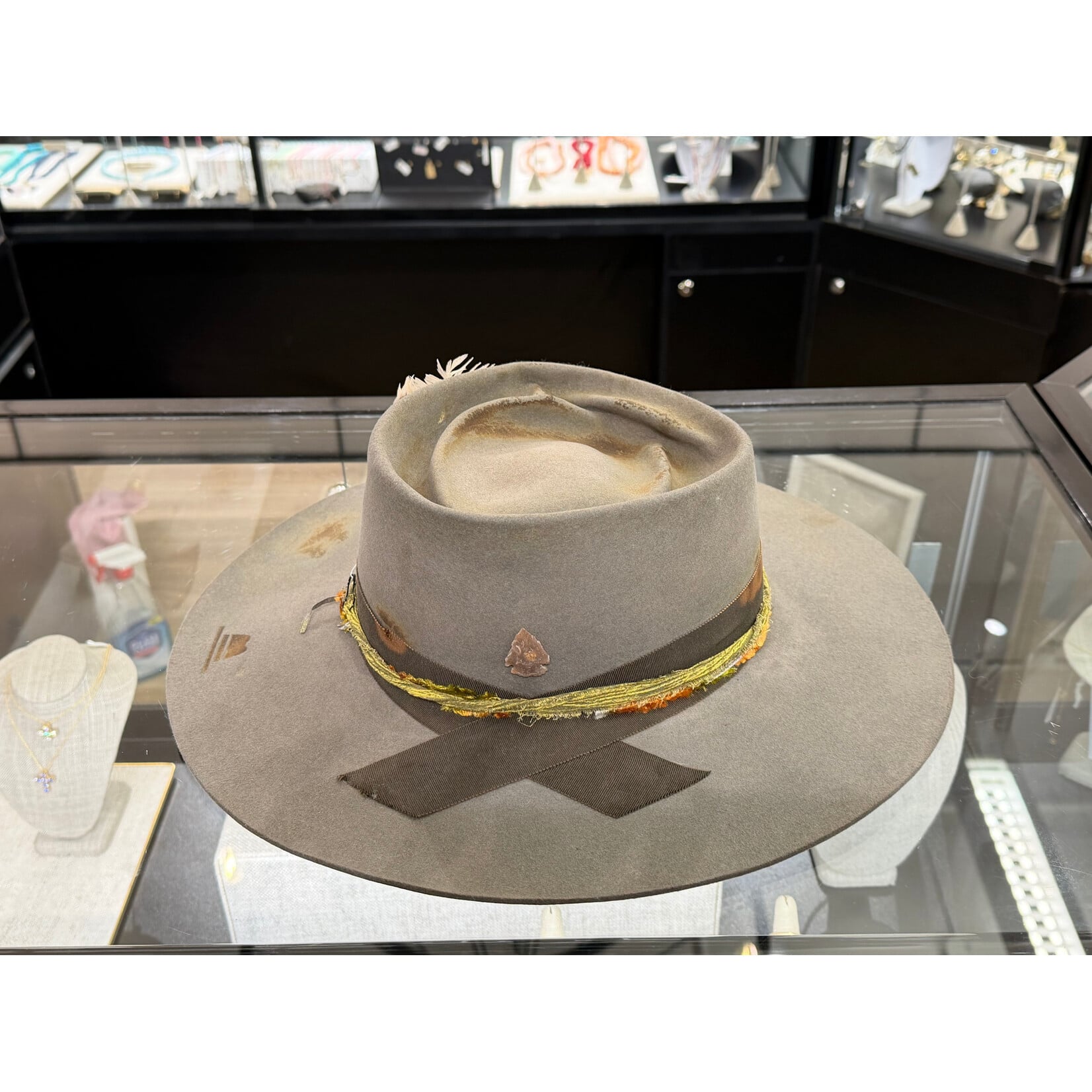 Demented Hat Co. Totally Twisted Grey Stetson, Size 71/8