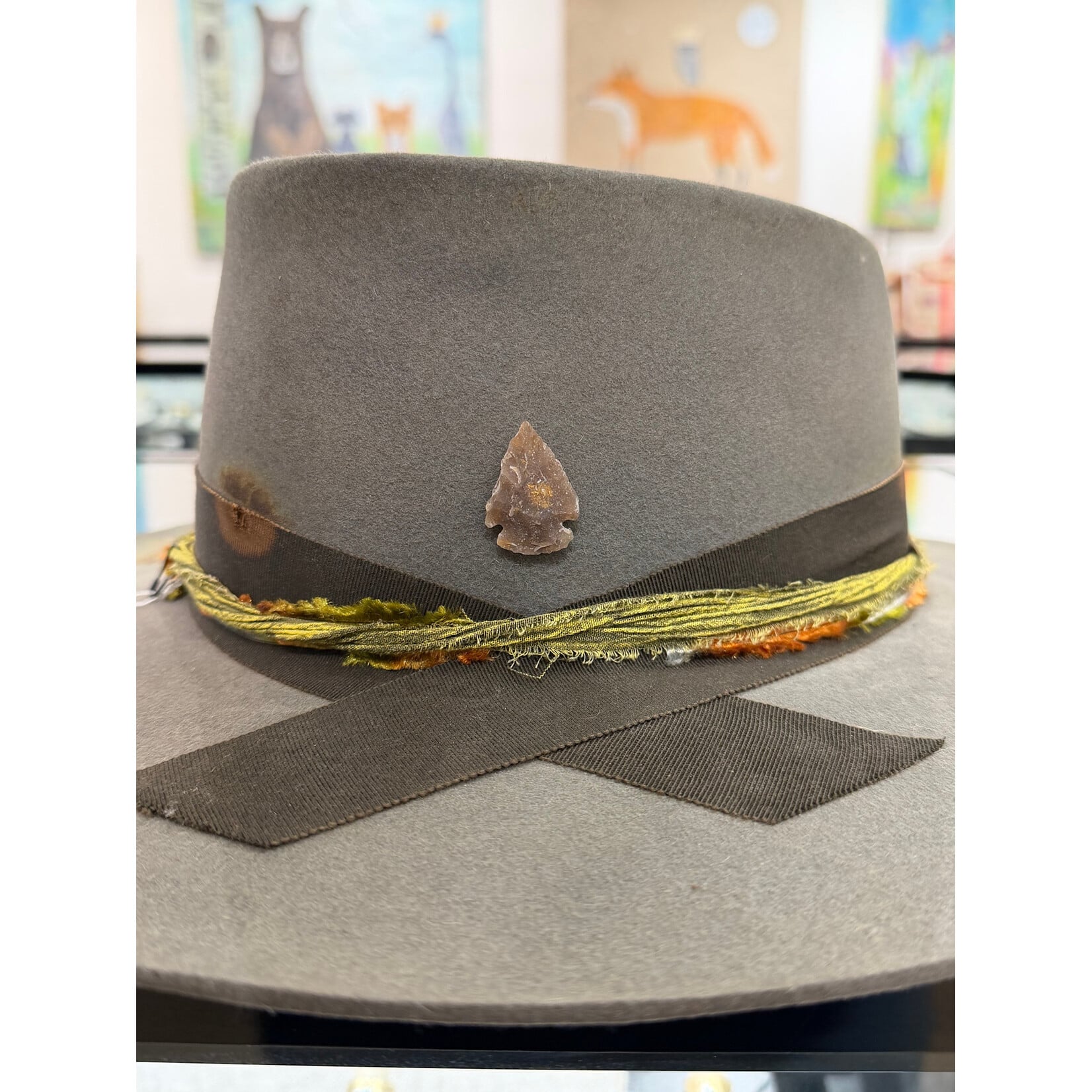 Demented Hat Co. Totally Twisted Grey Stetson, Size 71/8