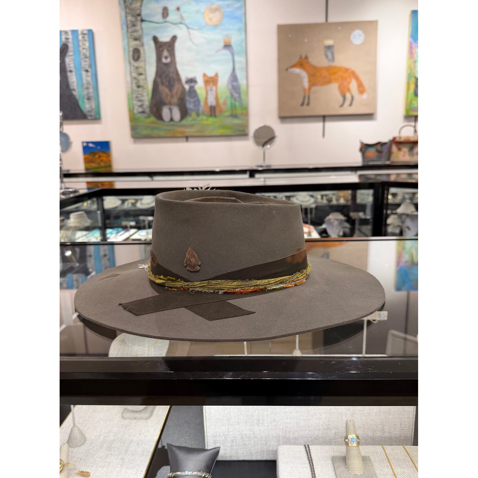 Demented Hat Co. Totally Twisted Grey Stetson, Size 71/8