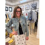 Kim Wyly Hand Painted Crop Denim Jacket