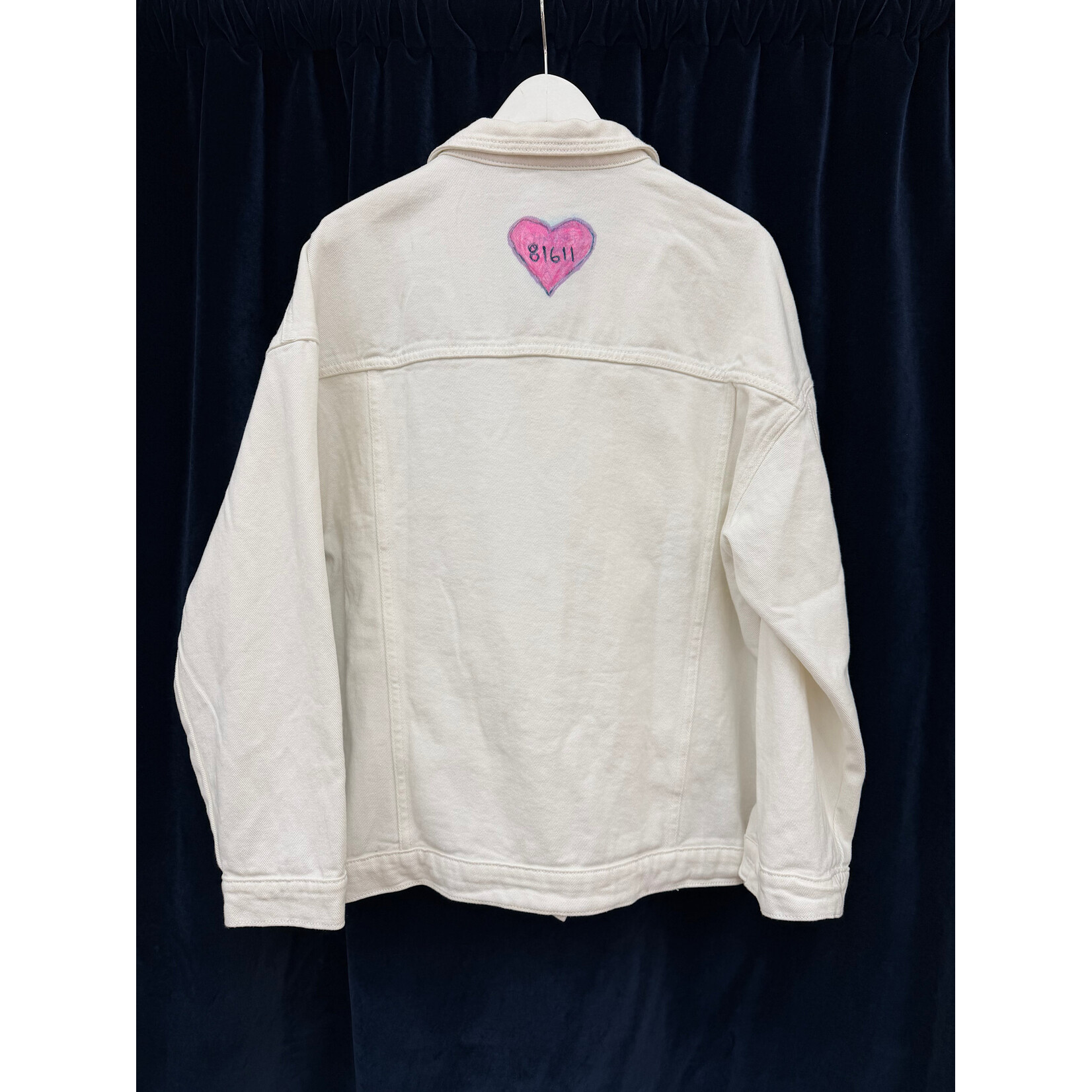 Kim Wyly Hand Painted White Denim Jacket