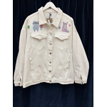 Kim Wyly Hand Painted White Denim Jacket