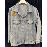 Kim Wyly Hand Painted Blue Denim Trucker Jacket