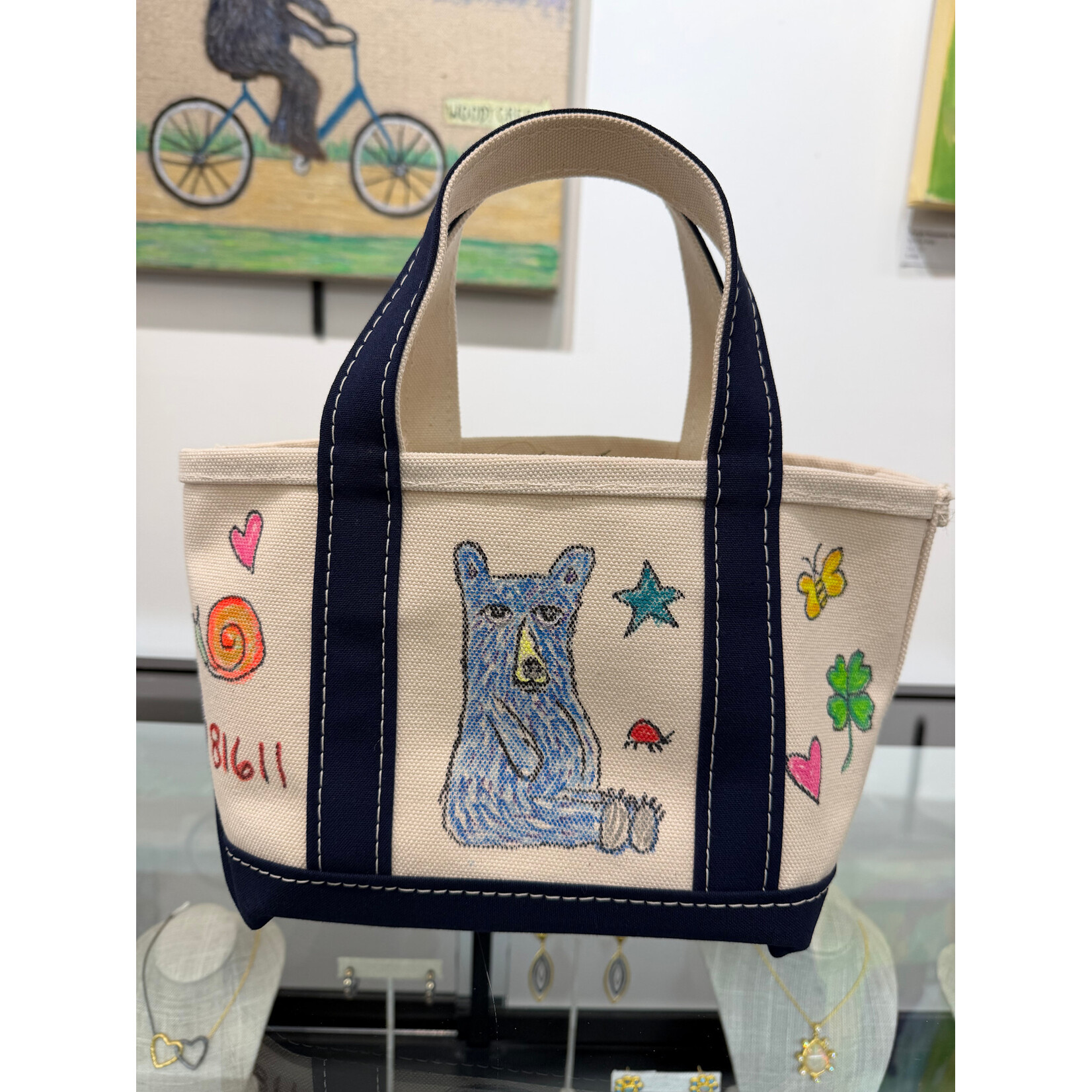 Kim Wyly Hand Painted Mini Canvas Tote