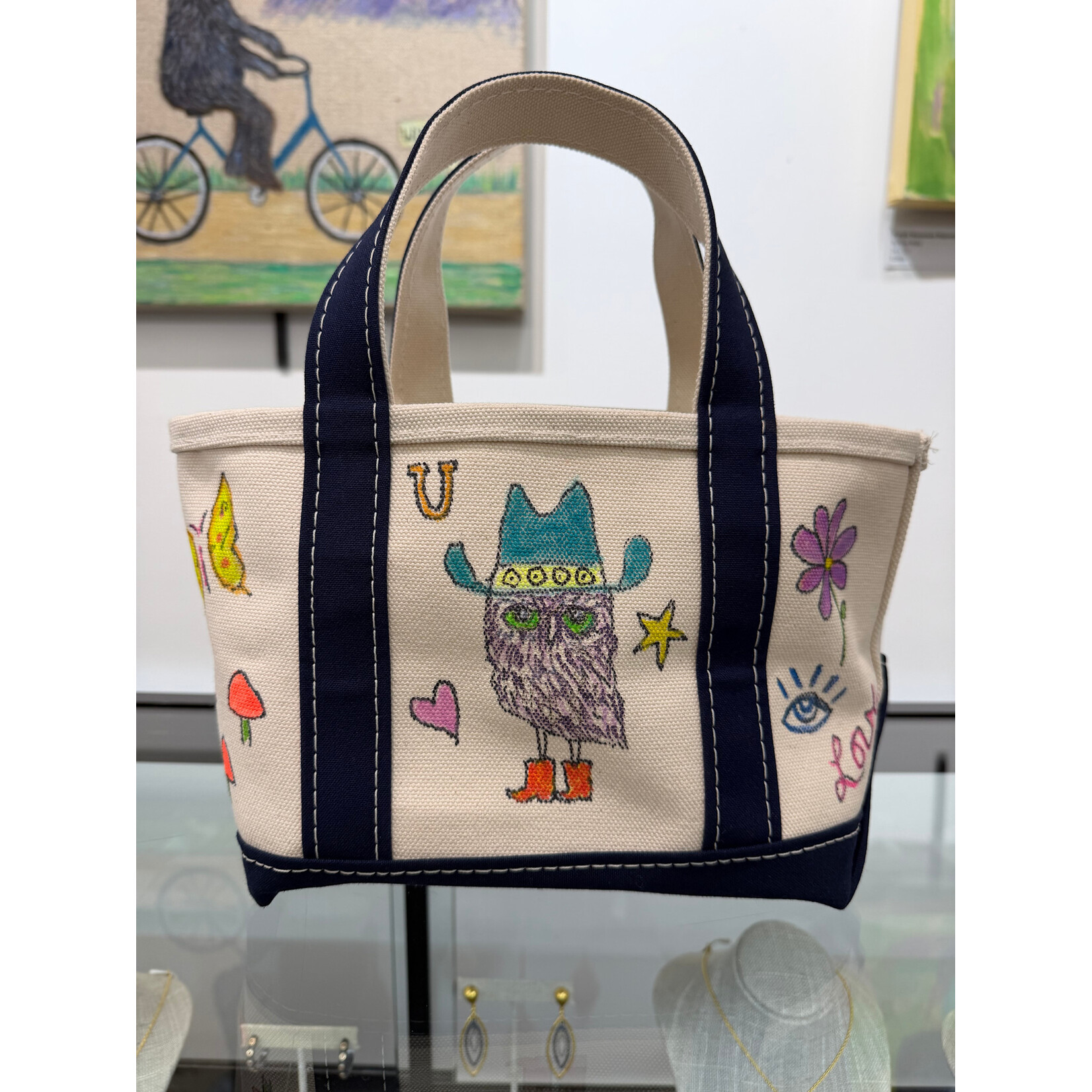 Kim Wyly Hand Painted Mini Canvas Tote