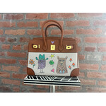 Kim Wyly Hand Painted Canvas & Vegan Leather Handbag