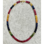 Theodosia Rainbow Sapphire Necklace, 16.5 inches