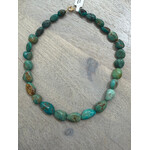 Theodosia Graduated Dark Turquoise Nugget Necklace, 17 inches
