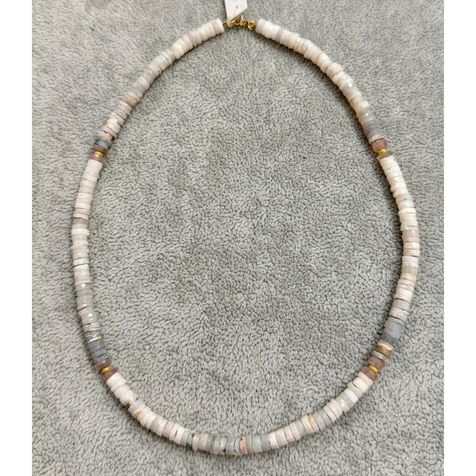 Theodosia Australian Opal with Gold Bead Necklace, 14k, 17 inches