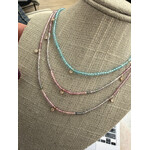 Andi Alyse Delicate Blue Apatied Necklace with 3 Lab Diamond Drops, 14k