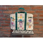 Kim Wyly Hand Painted Green Canvas Birkin with Blue Bear