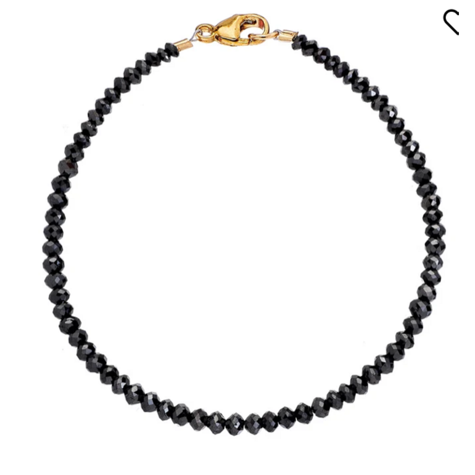 Sethi Couture Noir Black Diamond Bead Mediuim Bracelet (approx 10ct.) 2.5-3mm, 7"