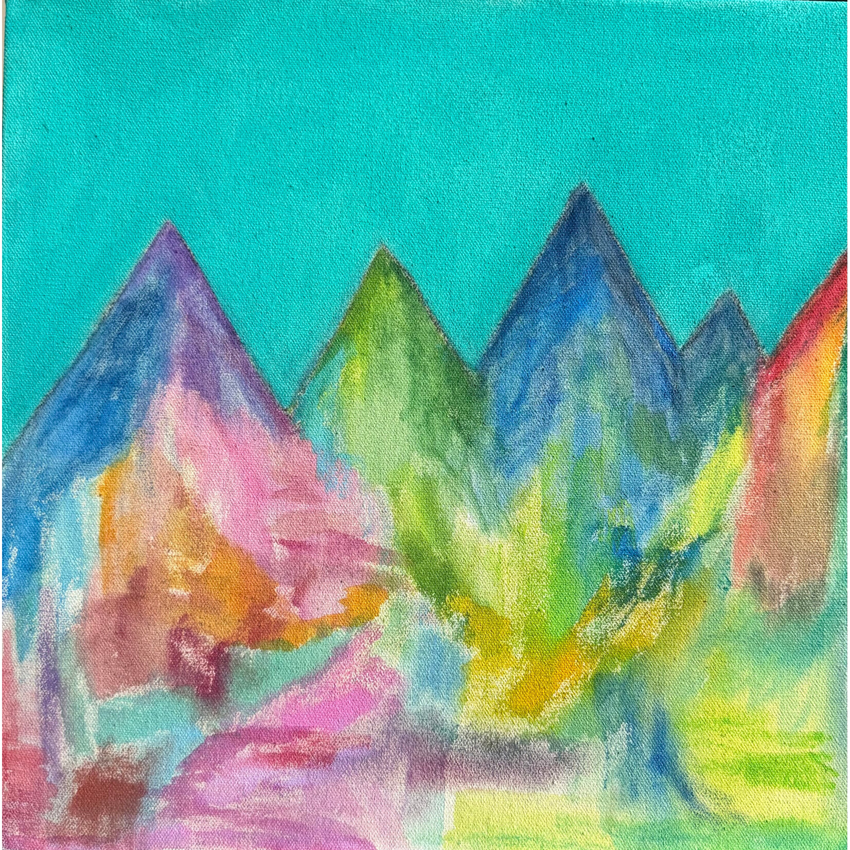 Kim Wyly "A Little Bit of Elsewhere" Mixed Media on Canvas, 12x12