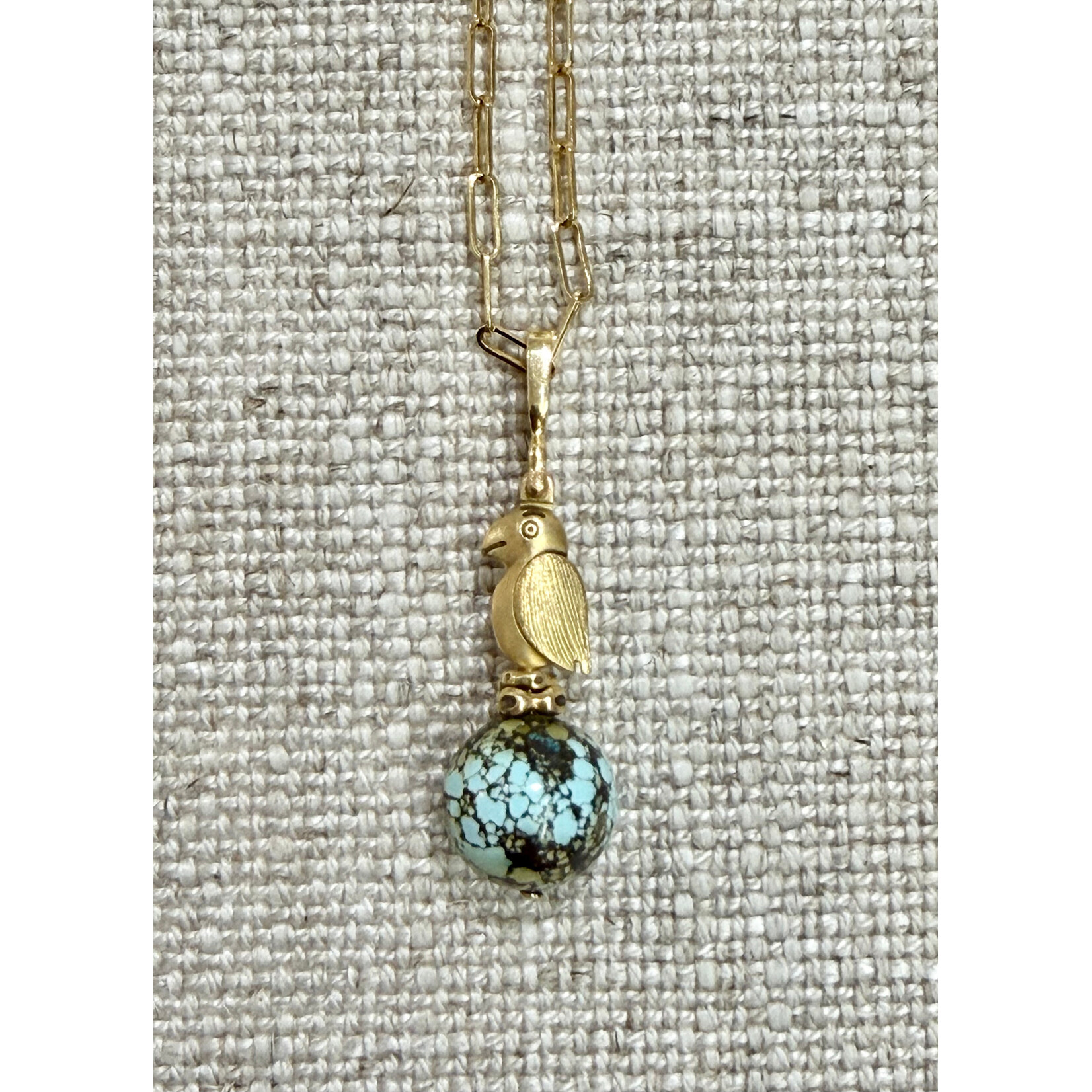 Alex Sepkus 18K YG One-of-a-Kind Kazakhstan Turquoise Pendant, 10.26ct.