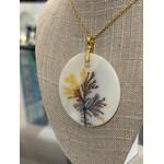Alex Sepkus Dendritic Agate and 18k Yellow Gold Sticks and Stones Pendant