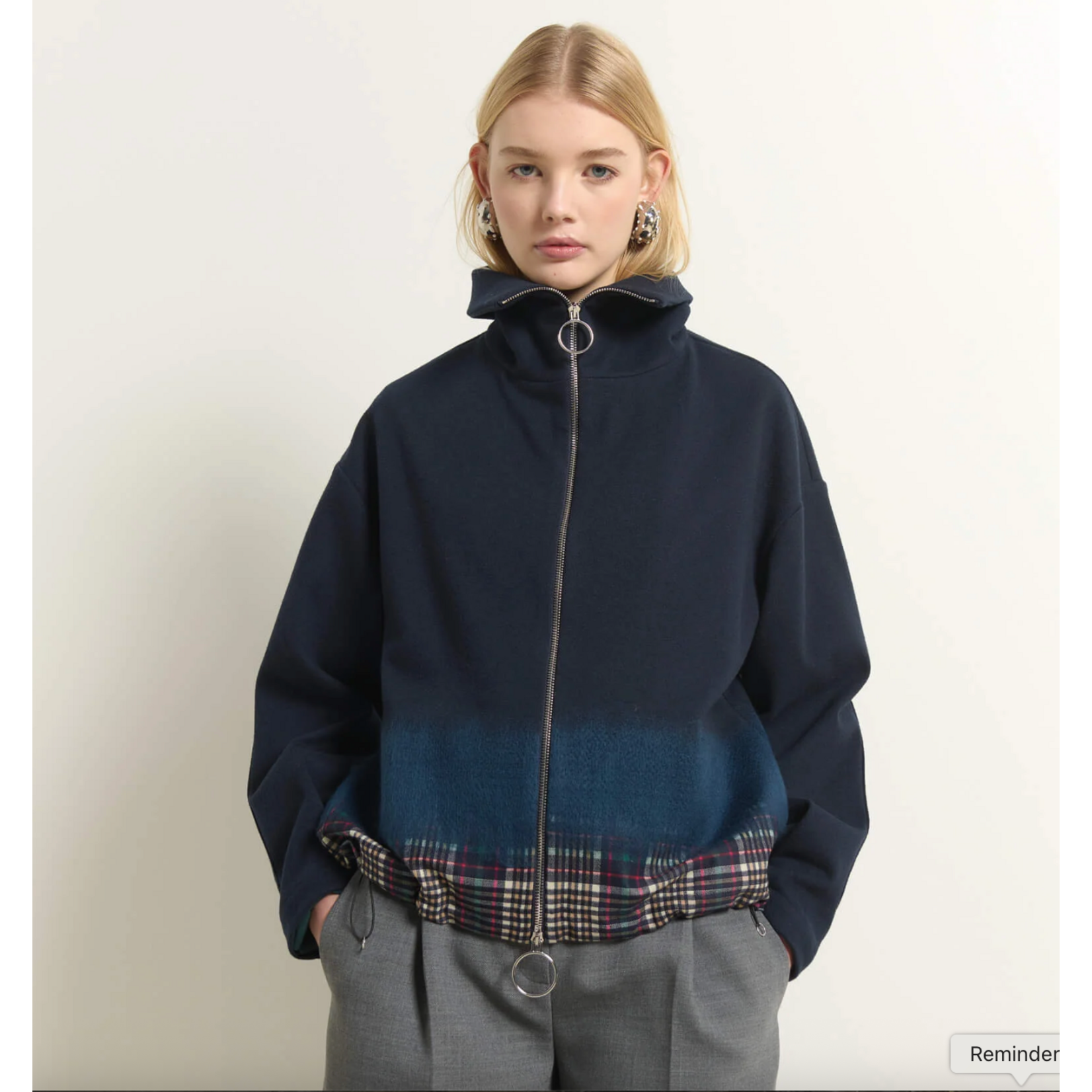 Beatrice Tartan Zip Sweatshirt