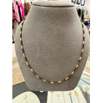 Sethi Couture Noir Black Diamond (2mm)  and 18K Gold Bead Necklace (5.9gr) approx.10.45ct, 18"