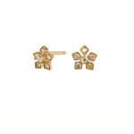 Sethi Couture 18K Yellow Gold Enchanted Garden Mini Stud Earrings, .10ct 4.6mm