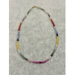 Theodosia Autumn Shaded Sapphire Heishi Necklace, 16"