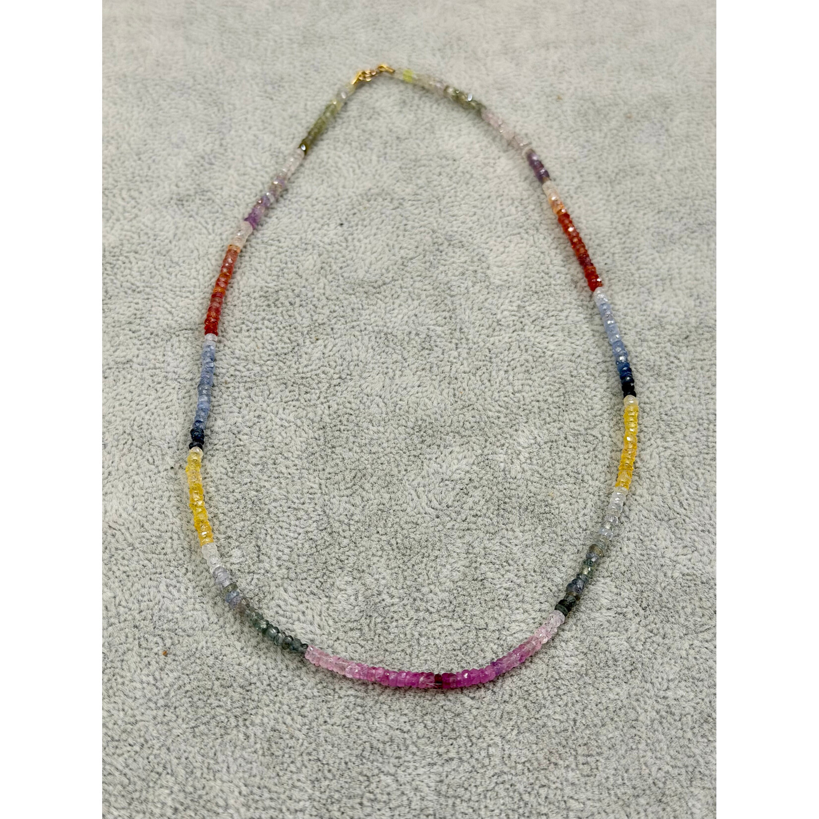Theodosia Autumn Shaded Sapphire Heishi Necklace, 16"