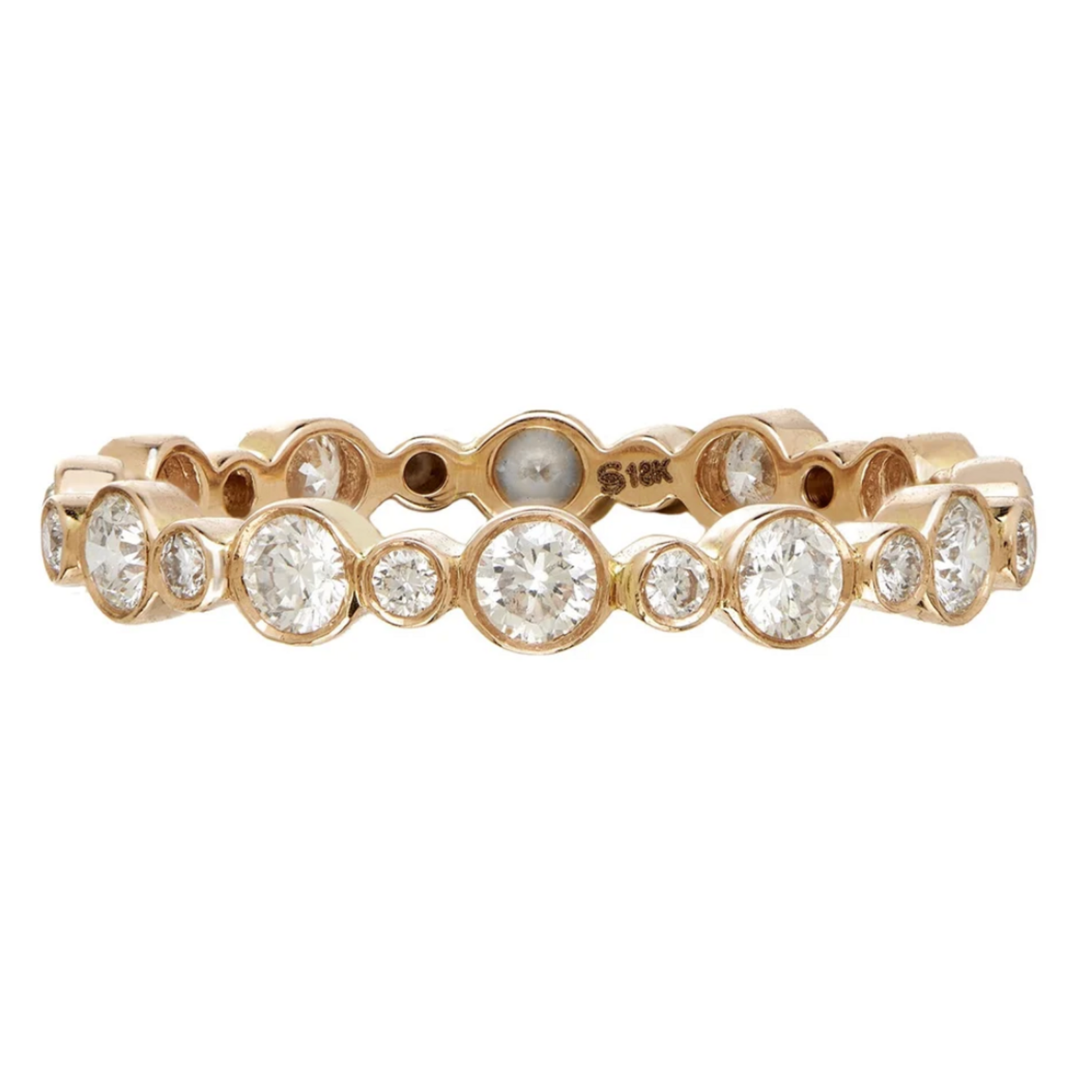 Sethi Couture 18k Yellow Gold and White Diamond Aurelia Band, Size 7, .84ct