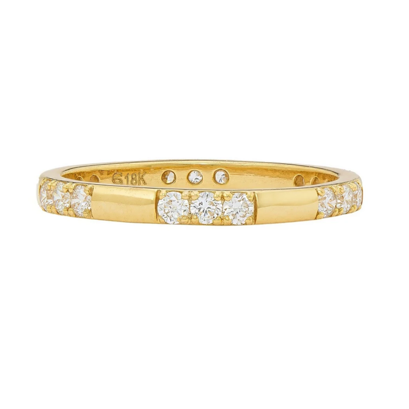 Sethi Couture 18k Yellow Gold Luna 3 Stone Band, .53ct, Size 7.25