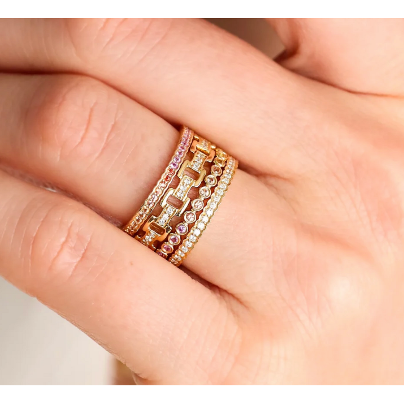 Sethi Couture 18k Yellow Gold and Diamond Cesta Band, Size 6.5