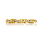 Sethi Couture 18k Yellow Gold and Diamond Twine Band, Size 6.5