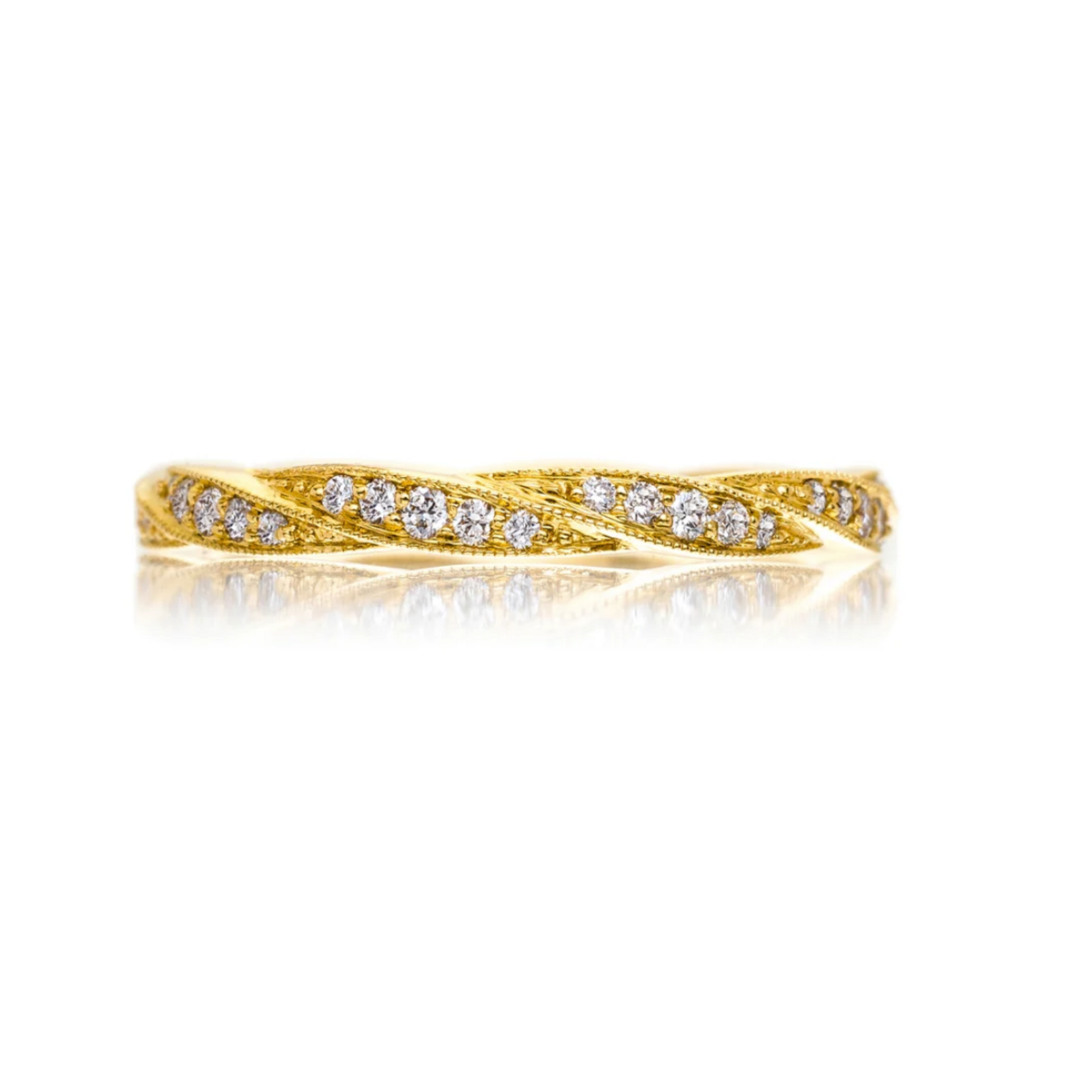Sethi Couture 18k Yellow Gold and Diamond Twine Band, Size 6.5