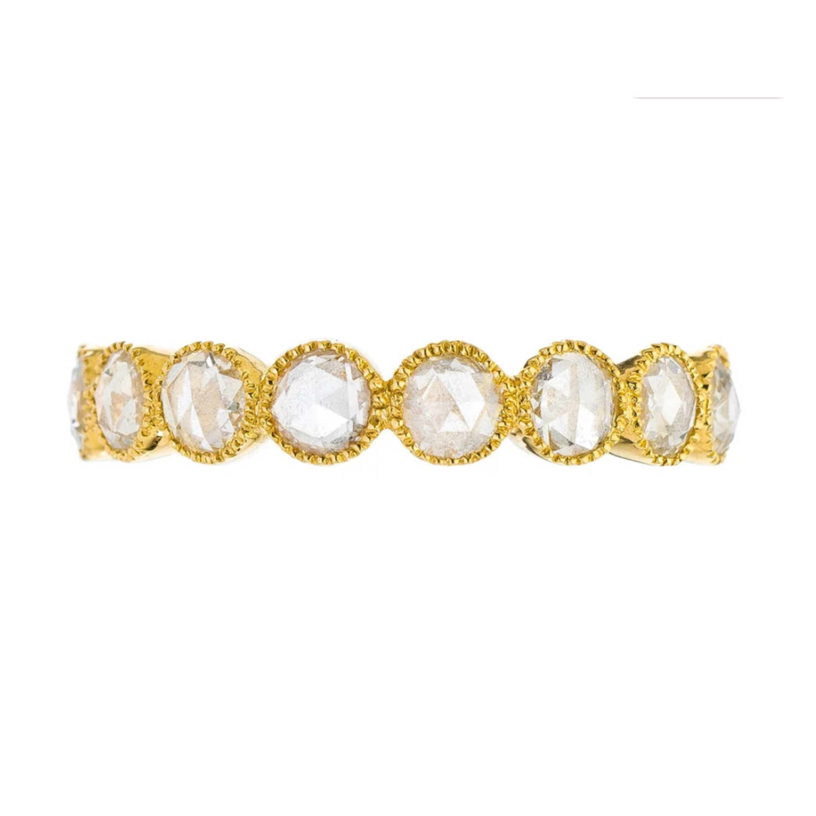 Sethi Couture 18k Yellow Gold and Rose Cut Diamond Grace Band, 1.06ct, Size 6.5