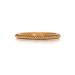 Sethi Couture 18k Yellow Gold Channel Rope Stacking Band, Size 6.5