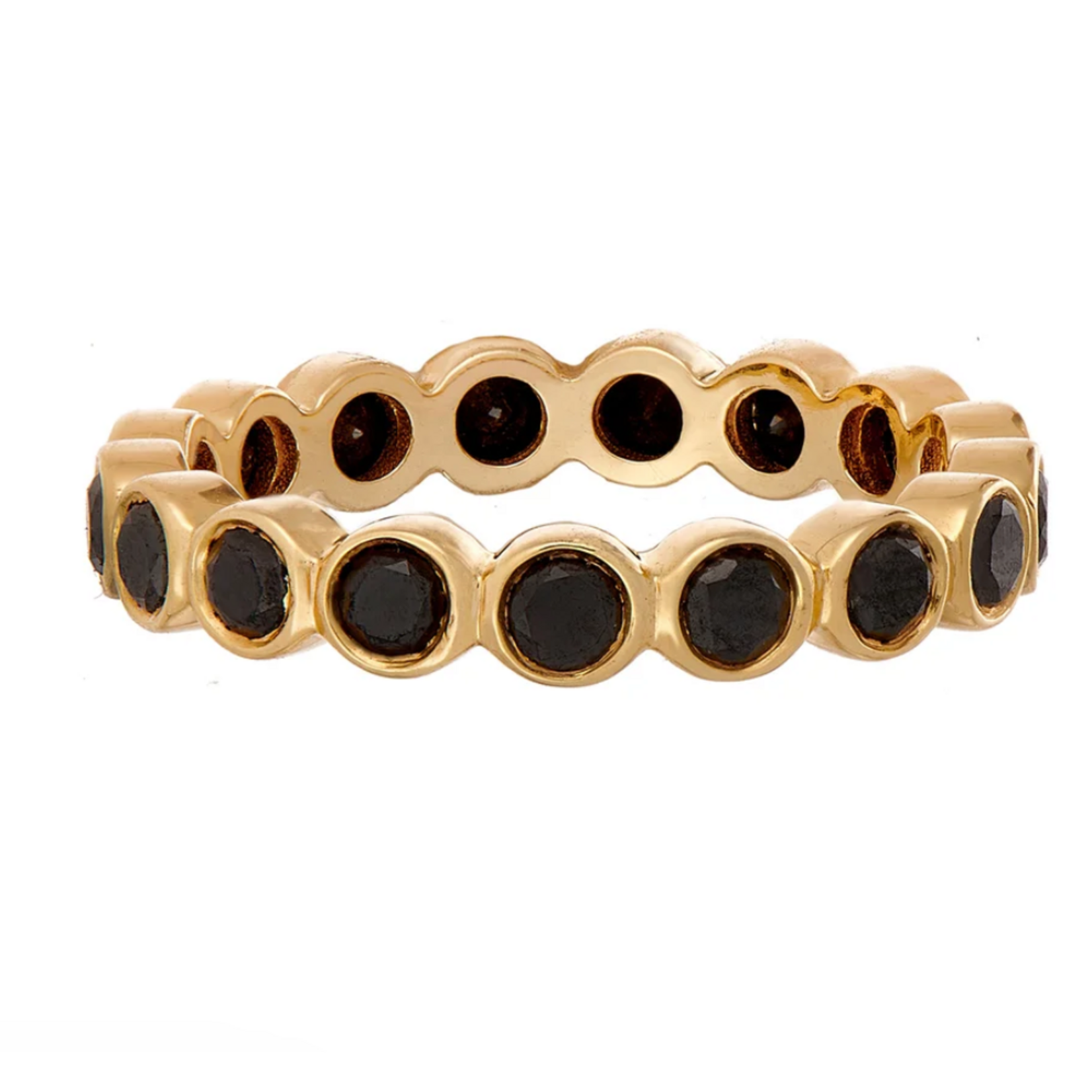 Sethi Couture 18k Yellow Gold and Black Diamond Modern Bezel Band, Size 6.5, 1.21ct