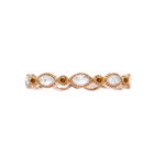 Sethi Couture 18k Rose Gold and White Rose Cut Burnt Orange Diamond Amara Band, Size 6.5