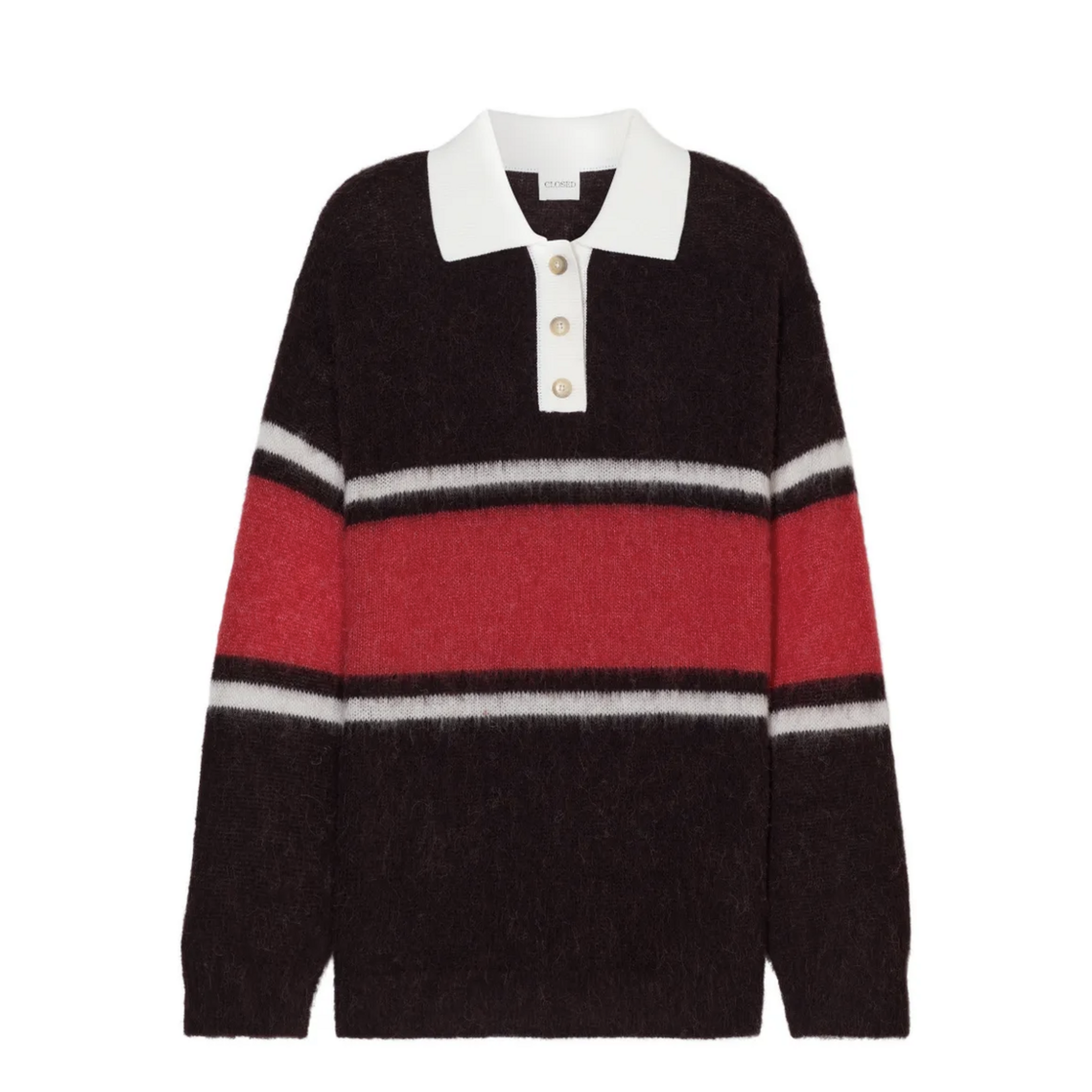 Closed Polo w/Rugby Stripe