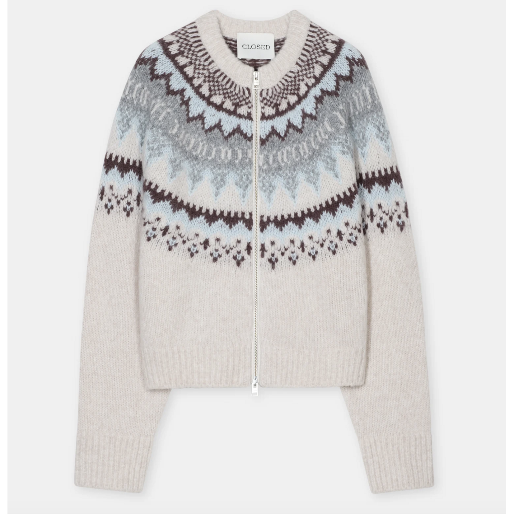 Closed Cropped Zip Cardigan