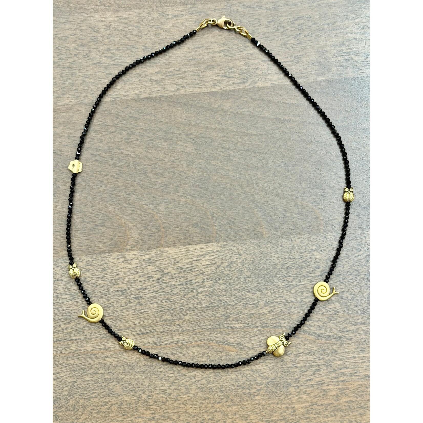 Alex Sepkus 18k and Black Spinel Beads "Fable Animals and Strange Characters" Necklace