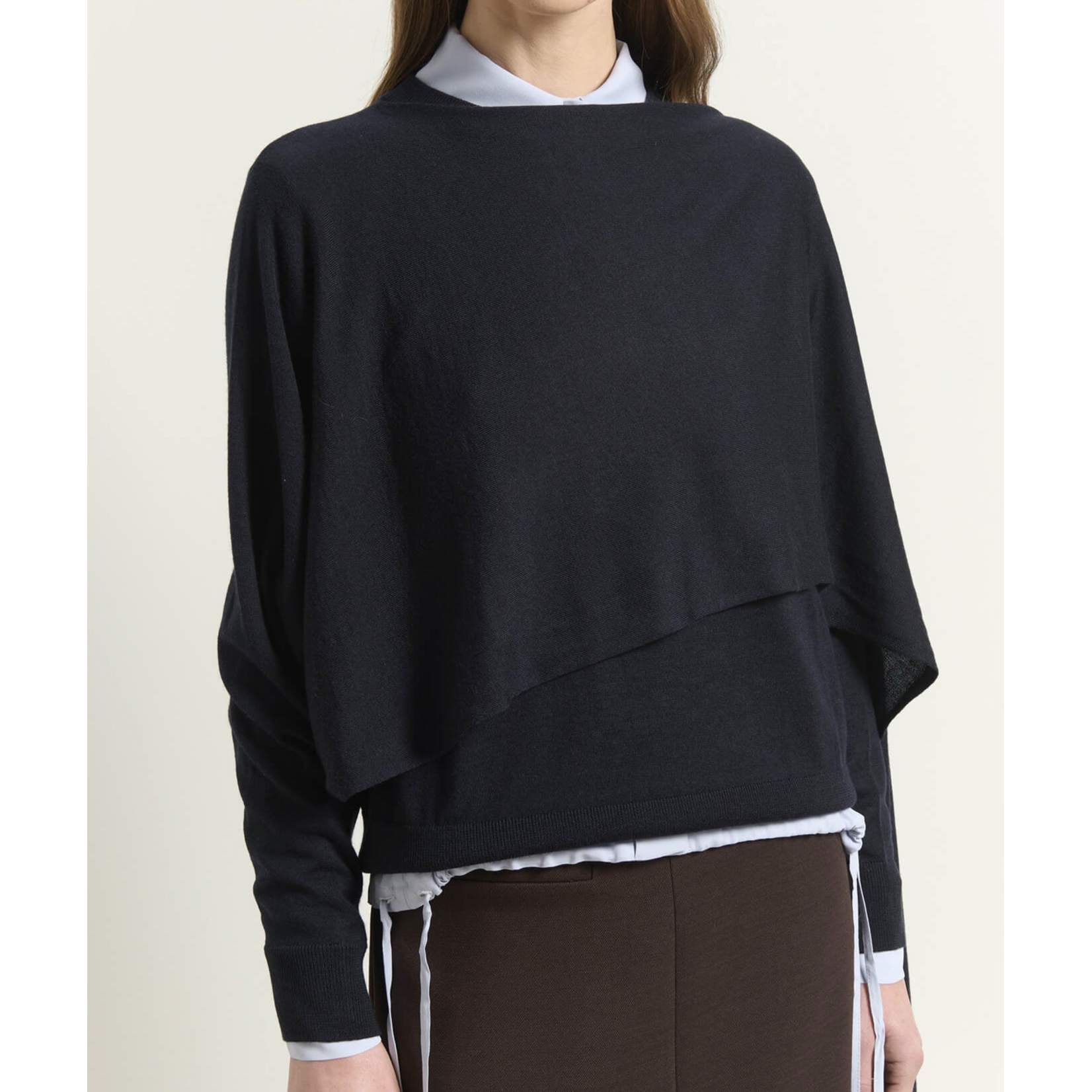 Beatrice Asymmetric Sweater w/Draped Neckline