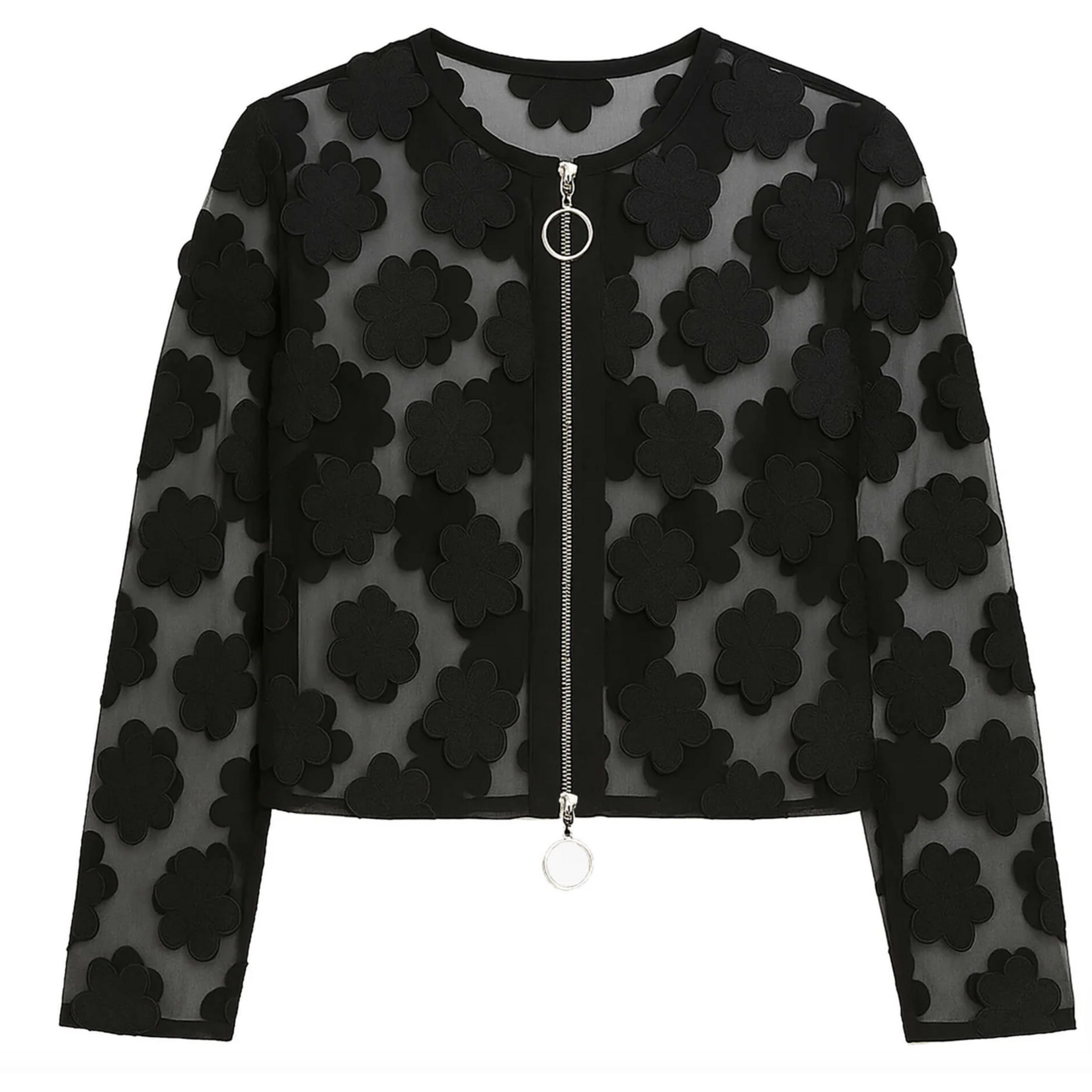 Beatrice Short Jacket w/Floral Appliques