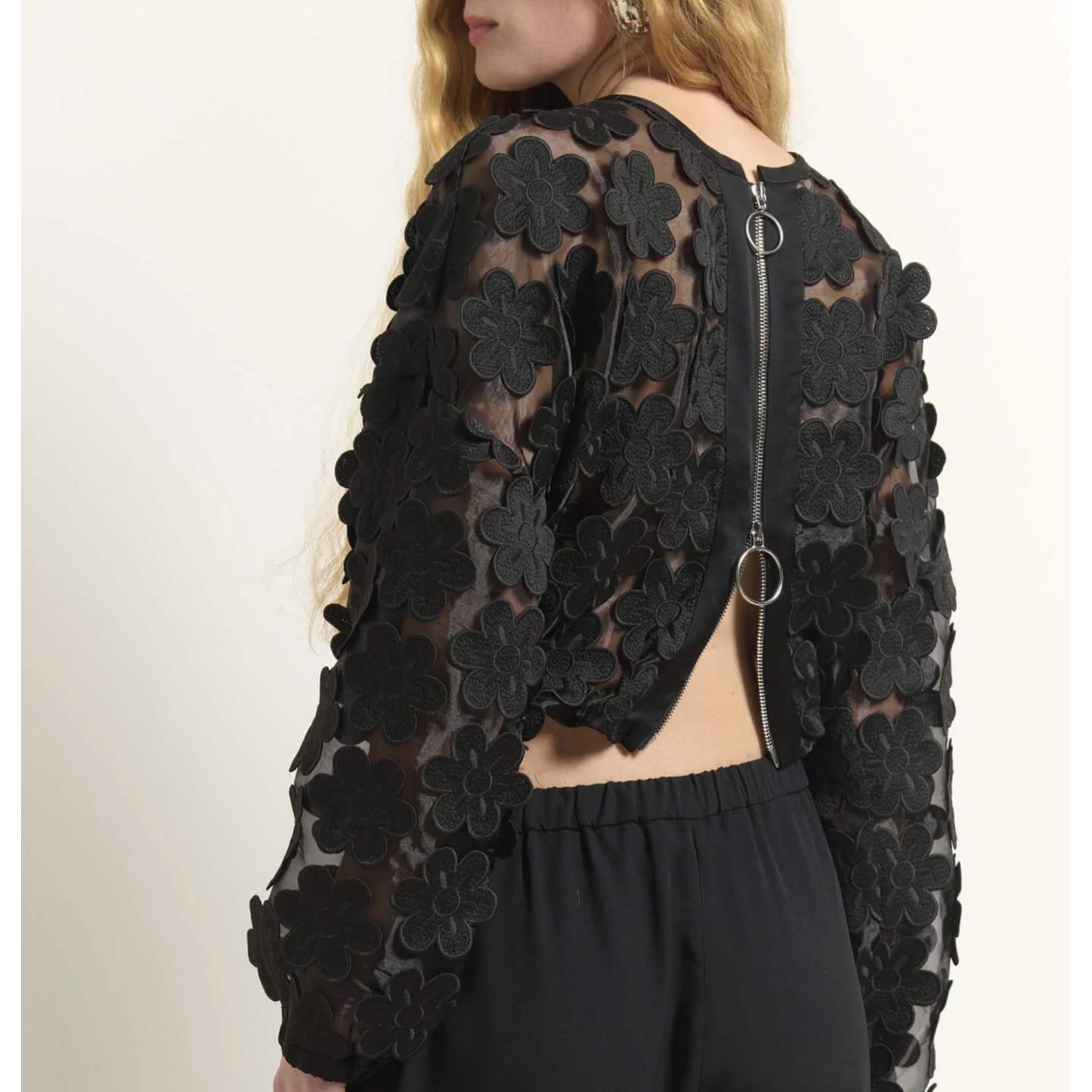 Beatrice Short Jacket w/Floral Appliques