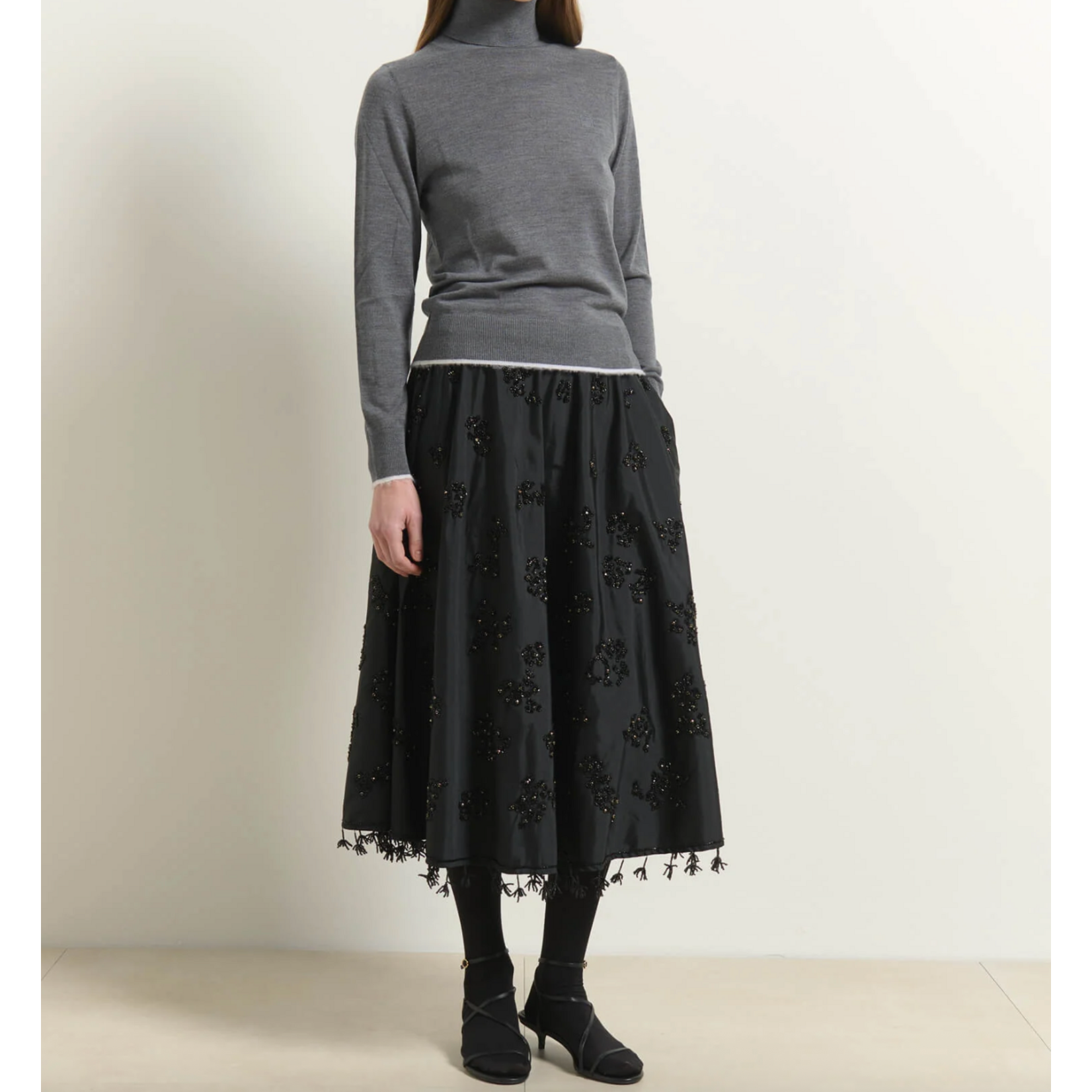Beatrice Taffeta Skirt with Beads
