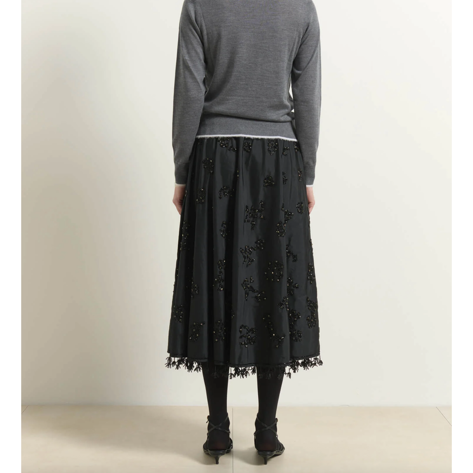 Beatrice Taffeta Skirt with Beads
