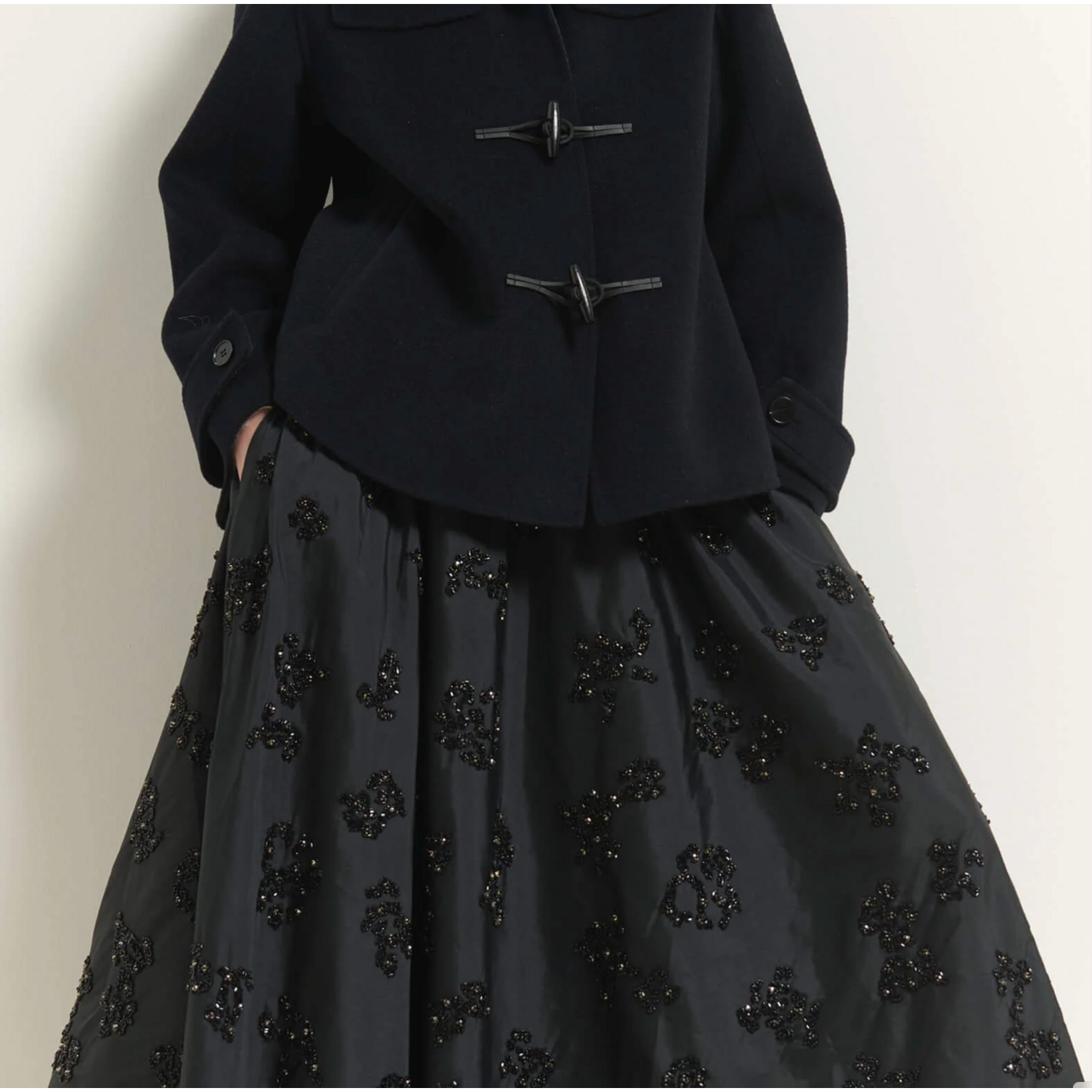 Beatrice Taffeta Skirt with Beads